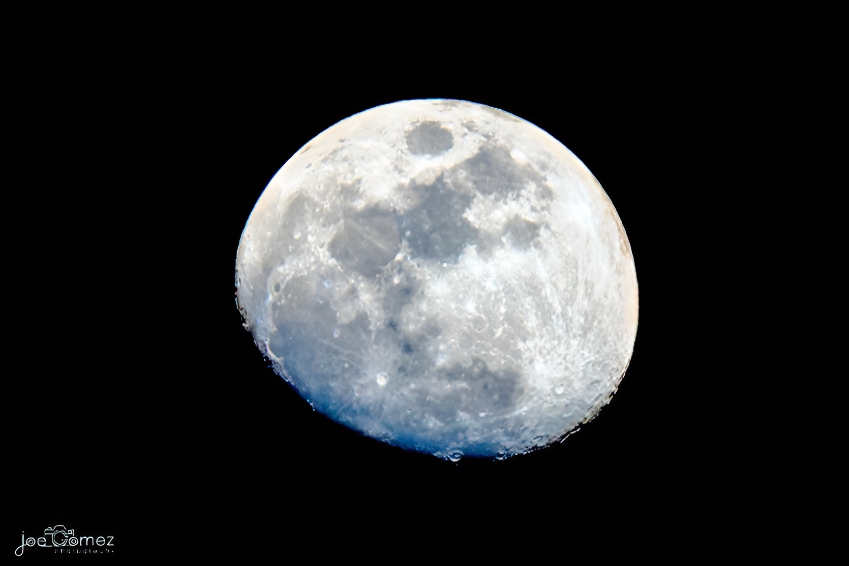 Detailed moon isolated against the black night sky
